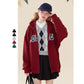 Retro Sweater Jacket Women's Autumn Hooded Street Loose Zipper Cardigan Girls Casual Sports Jacket Tops