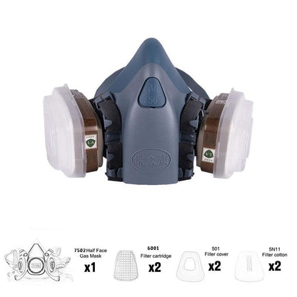Industrial Half Face Painting Spraying Respirator Gas Mask Suit Safety Work Filter Dust Mask Replace