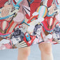 Large Size Women's Dress Loose and Thin Printing Retro Ethnic Style Women's Round Neck Short Sleeve Loose Mid-length Skirt Light and Breathable Fabric