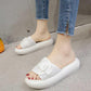 Size35-40 Summer Women Slippers Bohemian Beach Wear-resistant Slippers Wedge Platform Leopard Print Sandals Outdoor High Heels