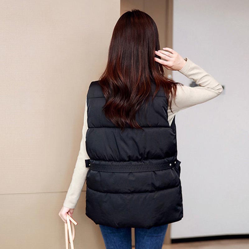 Down Cotton Vest Women's Short Autumn and Winter Large Size Loose Thick Cotton Coat