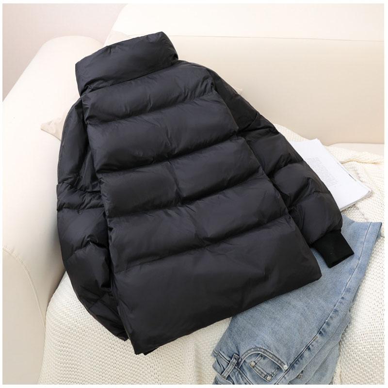 Short Down Jacket Women's Large Size White Duck Down Loose and Thick Women's Stand-up Collar Jacket