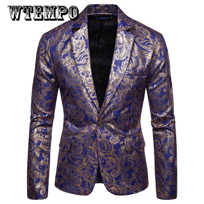 Gilding One Button Suit Jacket Party Weeding Tuxedo Blazer Men