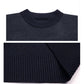 Autumn and Winter Round Neck Sweater Plus Velvet Warm Bottoming Shirt Round Neck Pullover Sweater Suitable for Middle-aged and Elderly Men
