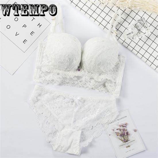 Lace Sheer Lingerie Set Women Intimates 2019 Underwire Transparent Sexy Bra and Briefs Underwear Set