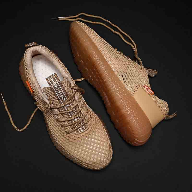 Plus Size 39-44 Fashion Summer Men Mesh Sneakers Low-top Wear-resistant Running Basketball Shoes Outdoor Non-slip Shockproof Shoes