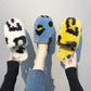 Winter Slippers for Women Leopard Fashion Plus Size Cotton Slide Warm Non Slip Indoor Slipper Fur Soft Shoes Fashion Lady Slippers