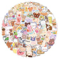 100pcs Mini Cartoon Cute Cat Stickers Set Sealing Paste for Diary Cake Adhesive Post Kids Gift