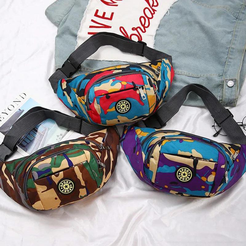 Waistbag Women's Multi-layer Camouflage Waterproof Oxford Cloth Business Bag Cashier Pockets Change Mobile Phone Riding Sports Pockets