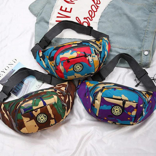 Waistbag Women's Multi-layer Camouflage Waterproof Oxford Cloth Business Bag Cashier Pockets Change Mobile Phone Riding Sports Pockets