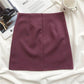 Female Simple High Waist Short Holiday Skirt Slim Elegant Streetwear Solid Color A-line Miniskirt