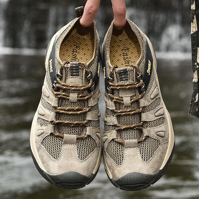 Plus Size 38-46 Men Outdoor Water Sneaker Non Slip Hiking Climbing Aqua Shoes Beach Barefoot Upstream Shoes Wear-resistant Seaside Shoes