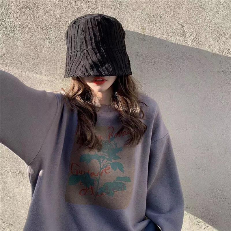 Spring Fall Polyester Flowers Printing Women Sweatshirt Loose O Neck Ladies Chic Female Pullovers