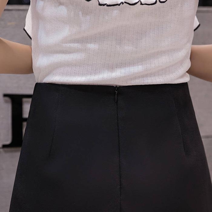 Pofulove Women High-waist Chiffon Skirt Anti-light Office Lady Thin Mini A-line Skirts Bag Hip Skirt