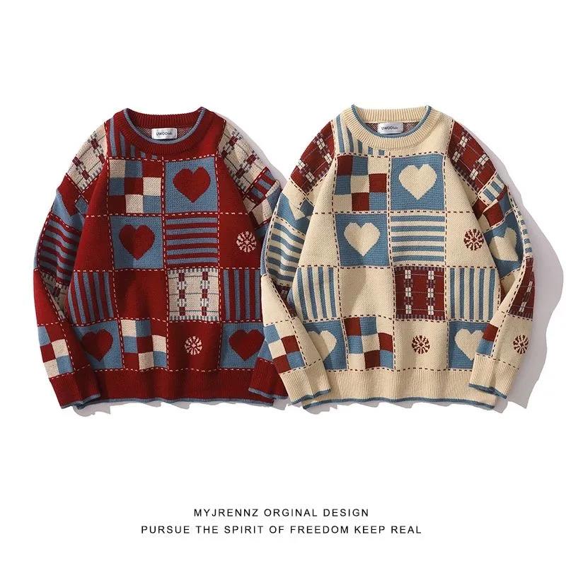 Men's Sweater Autumn and Winter Thickening Round Neck Pullover Sweater Tide Slim Warm Sweater Bottoming Shirt Youth Shirt