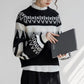 Vintage  Printed Sweater Women Bottoming Sweater Loose Casual Knit Pullover Sweater Autumn Winter