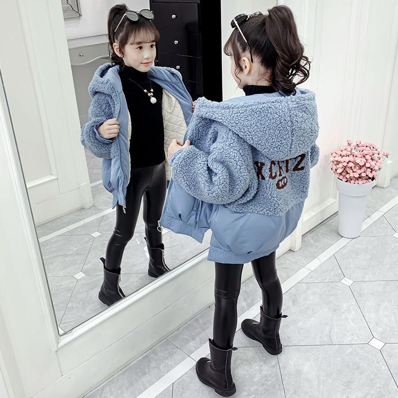 Girls Windproof Winter Clothes  Children's Warm Cotton-padded Clothes  Girls Plush Padded Jacket Cotton-padded Jacket