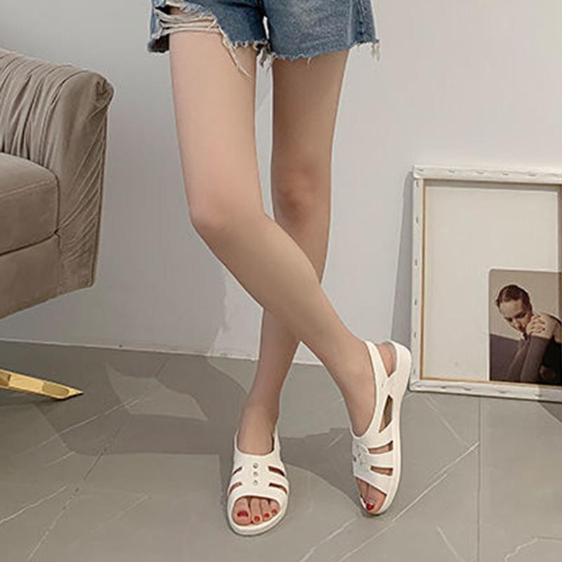 Sandals Female Summer Simple Slope with Non-slip Plastic Soft Bottom Thick Heel Middle-aged Mother Sandals Outside The Workshop