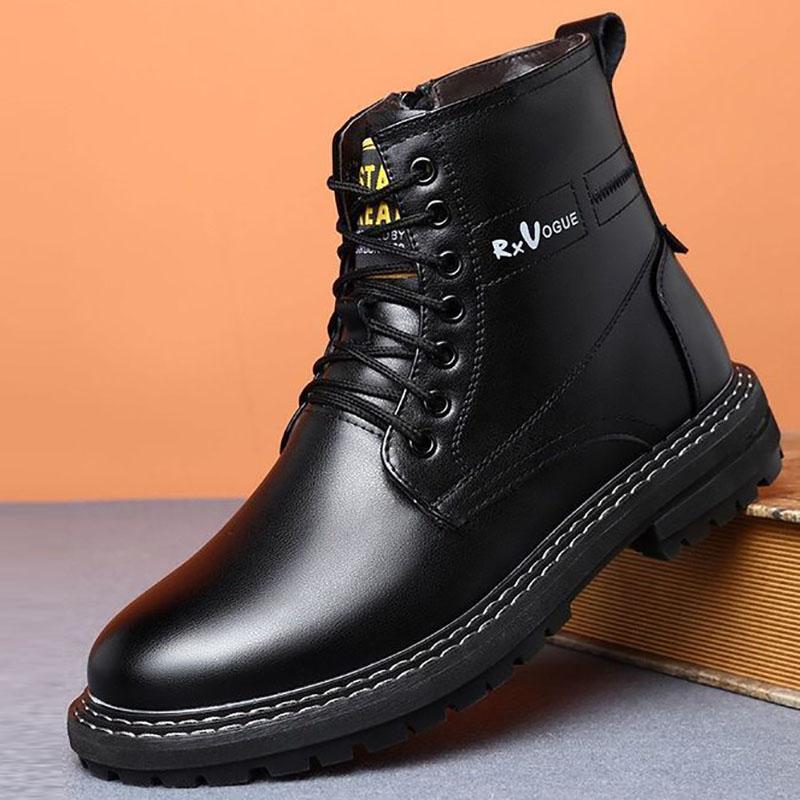 Leather Men's Military Lace-up Men's Boots Tooling Boots Spring and Autumn Short Tube Martin Boots Casual Boots