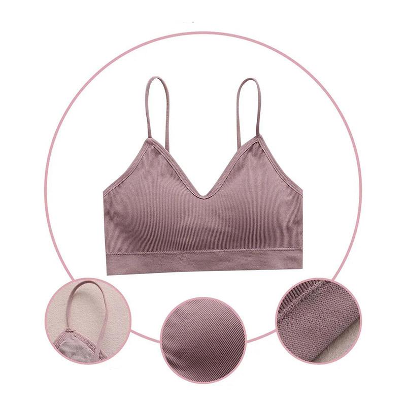 Korean Version of The Anti-glare Fashion Sweet and Sexy Breathable Threaded Sling Beautiful Back Vest Tube Top No Steel Ring Bra