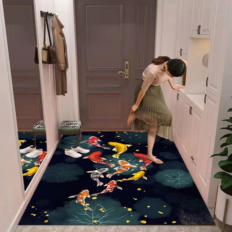 Entering Pad Easily Cleaning Entry Mat Geometric Pattern Pedal Door Hall Carpet Kitchen Floor Mats Pad 100 * 120/80 * 150cm Light Luxury