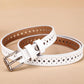 Hollow Ladies Leather Belt Belt Slim Fitted Skirt Leather Pants White Versatile