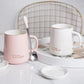 Coffee Cup Mug with Lid Spoon Teacup Female Student Korean Couple Cup Ceramic Household Cute