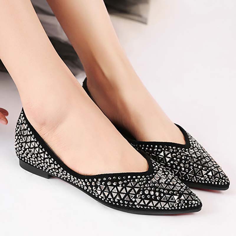 Summer Flat Shoes All-match Shallow Mouth Pointed Toe Single Shoes Women Fashion Scoop Shoes Soft Sole Peas Shoes Women