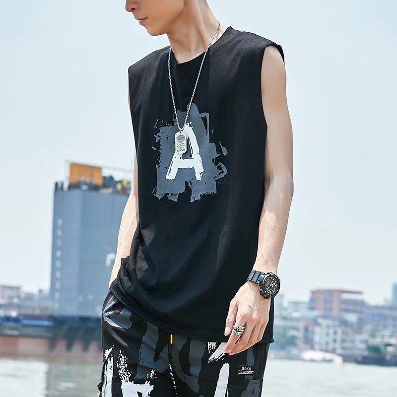 Summer Men's Loose Waistcoat Sweat-absorbent Vest Sports Sleeveless T-shirt