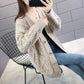 Sweater Cardigan Women's Spring and Autumn Loose Knitted Sweater Mid-length Casual Coat