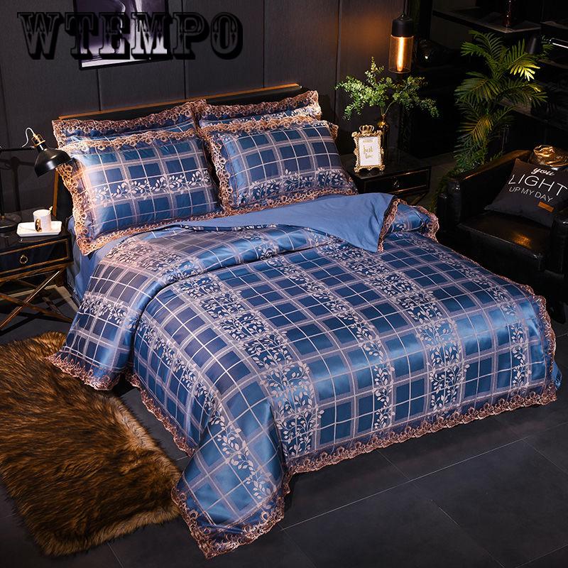 Luxury Jacquard Bedding sets King Queen Size Duvet cover Embroidered Bed sheet