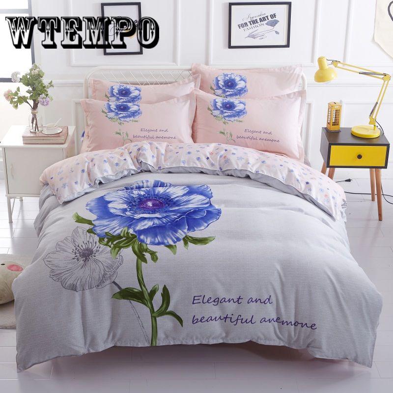 Brand Fashion 3D Flower Printing Duvet Cover Set with Pillowcase Bedding Set Quilt Cover Set