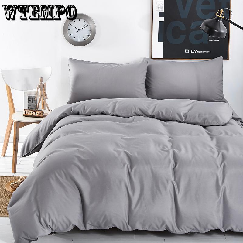 4pcs/set Solid Color Bedding Set Duvet Cover Bedding Sheet Pillowcase 4 Pieces Set