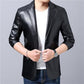 Fashion High-end Men's Leather Jacket Autumn and Winter Fashion Trend Slim Plus Cashmere Warm Sheepskin Jacket