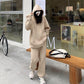 Sweatshirt Sports Suit Fleece Thickened Sports Suit Women's Autumn and Winter Loose Sweater Women's + Leggings Pants Two-piece Set