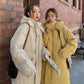Cotton-padded Jacket Women's Knee-length Long Dongdaemun New Large Size Loose Thickened Thin Cotton-padded Jacket Female BF Student  Padded Jacket
