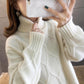 Autumn and Winter Clothes Loose Turtleneck Sweater Women's Twist Knit Split Bottoming Shirt Outer Wear