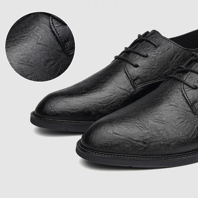 Men's Personality Printed Black Business Dress Shoes Men's Shoes Vintage Design Men's Casual Leather Shoes