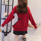 Women Cute Pig Theme Simple Color Loose Knitwear Turtleneck Bottoming Top Pullover Sweater