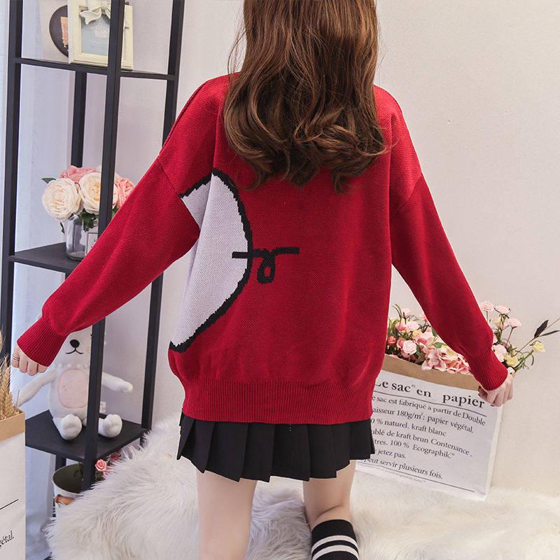 Women Cute Pig Theme Simple Color Loose Knitwear Turtleneck Bottoming Top Pullover Sweater