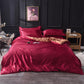 Washed Ice Silk Four-piece Set Pure Color Satin Silk Imitation Silk Bedding