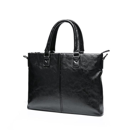 Business Briefcase Men British Large Capacity Zipper Anti-theft Waterproof Handbag Shoulder Bag