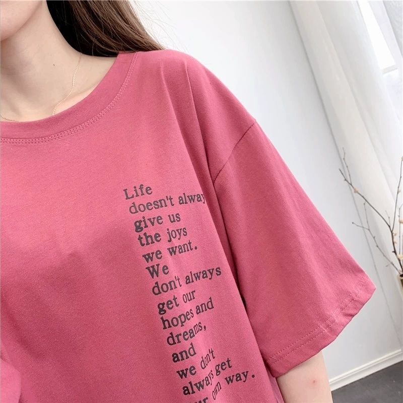 Cotton Simple Style Women's Summer Dress Short Sleeve Round Neck Solid Color Knee-length Daily Wear