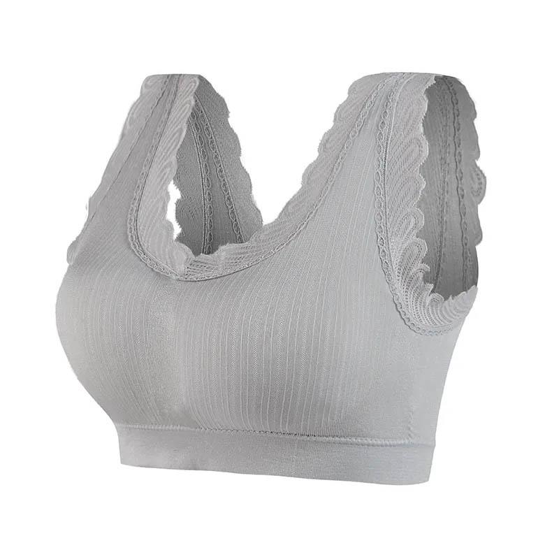 Ladies Sexy Breathable Lace Beautiful Back Tube Top Adjustable Yoga Running Shockproof Gathering Sports Student Vest Anti-sagging Comfortable Bra