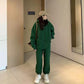 Sweatshirt Sports Suit Fleece Thickened Sports Suit Women's Autumn and Winter Loose Sweater Women's + Leggings Pants Two-piece Set