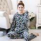 Autumn and Winter Thick Korean Flannel Ladies Pajamas Coral Fleece Loose Casual Cute Plus Size Home Service