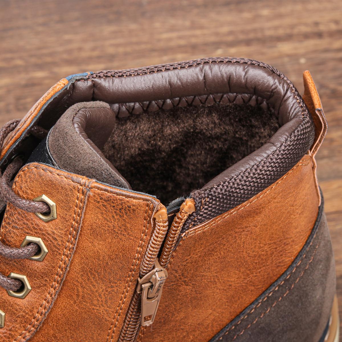 Retro Men's Winter Boots Keep Warm Men's Winter Shoes Are Handsome and Fashionable All-match