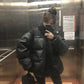 Winter Korean Version of Loose and Versatile Stitching Down Cotton Padded Jacket Female Students Warm Padded Jacket Trend