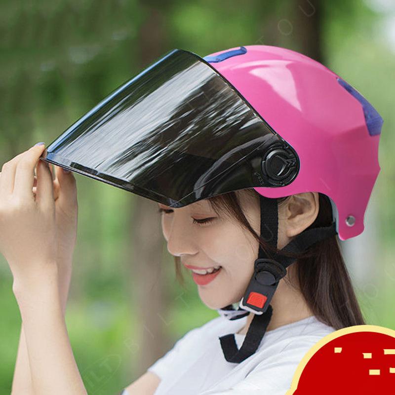 Unisex Battery Car Helmet Four Seasons Breathable Lightweight Sun Protection Helmet Sunscreen Motorcycle Half Helmet