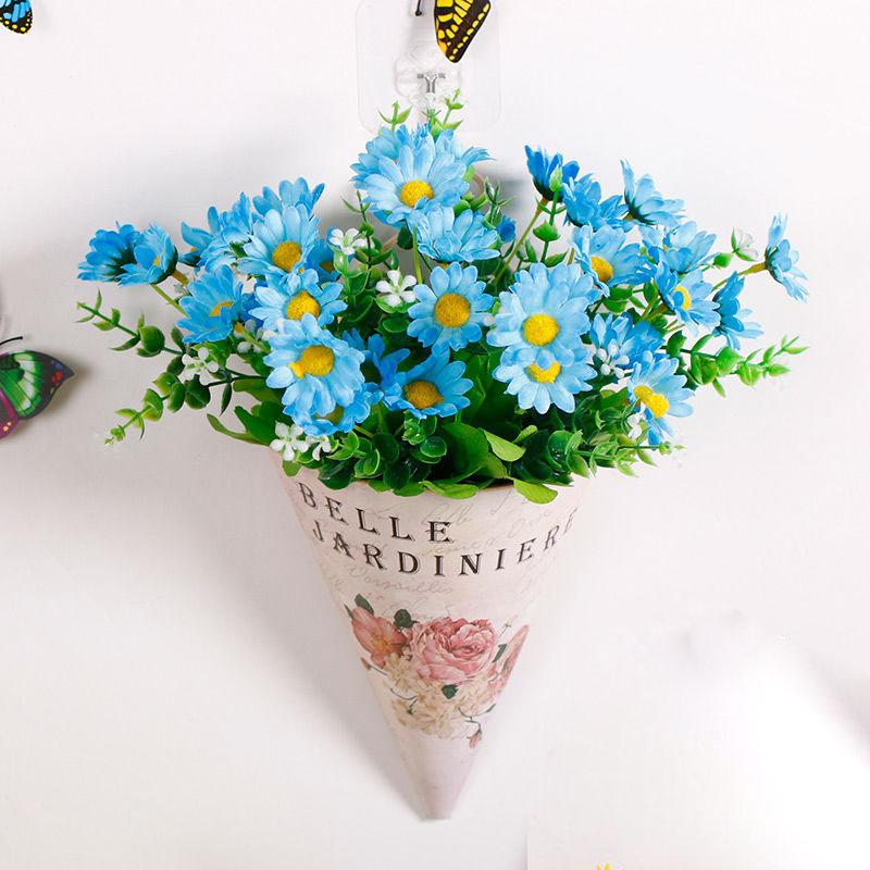 Hanging  Artificial Flower Floral Decoration Wall Hanging  Living Room Flower Basket Pastoral  Rose Flower Simulation Flower Wall Hanging